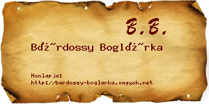Bárdossy Boglárka névjegykártya