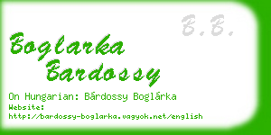 boglarka bardossy business card